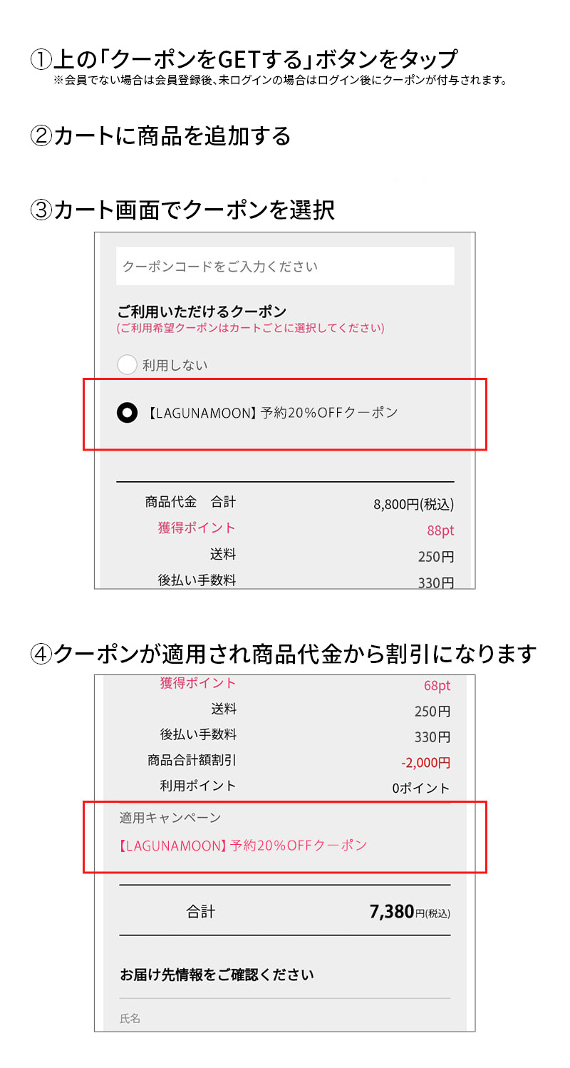 クーポンの使い方