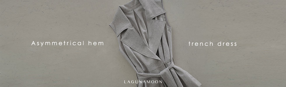 Asymmetrical hem trench onepiece