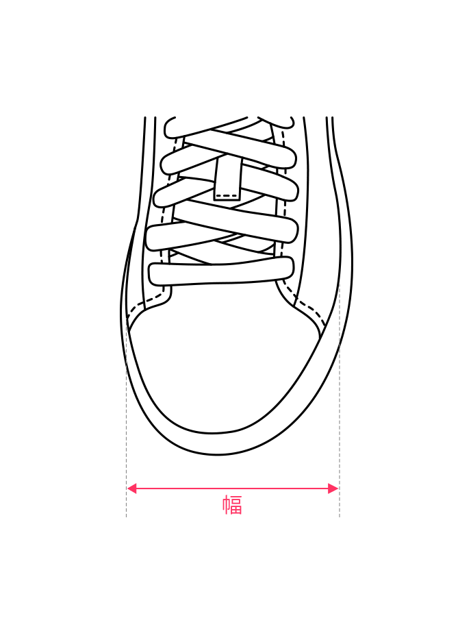スニーカー：つま先